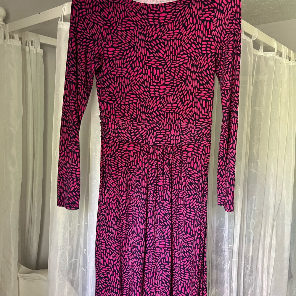 Boden Amelia pink and navy dress